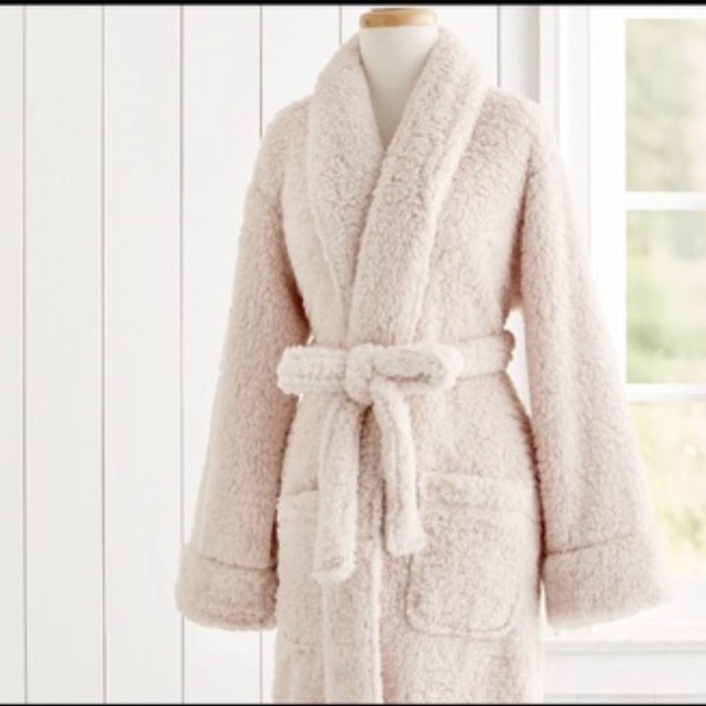Pottery Barn Teddy‎ Bear Robe Womens Pale Pink Size S